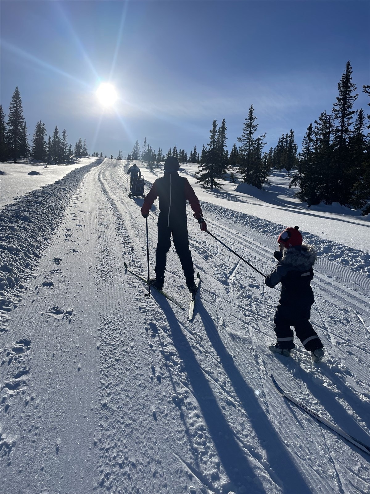 "Vi elsker beliggenheten og nærheten til skiløyper og alpinanlegg. Det er bare å gå ut hyttedøra og spenne på seg skiene, så kan man gå flotte langrennsturer." Selgers private bilde. Galleribilde