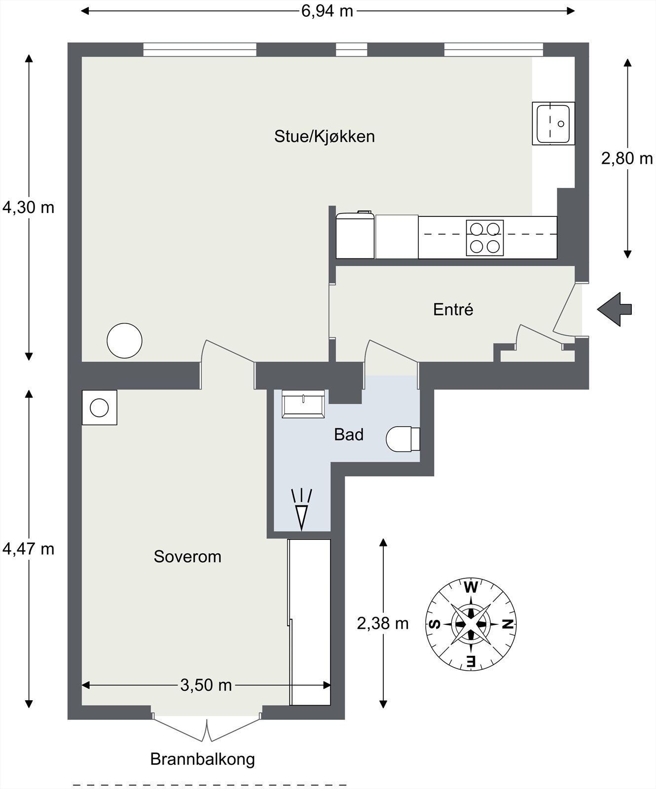 Plantegning fra takstmann. Avvik kan forekomme. Galleribilde