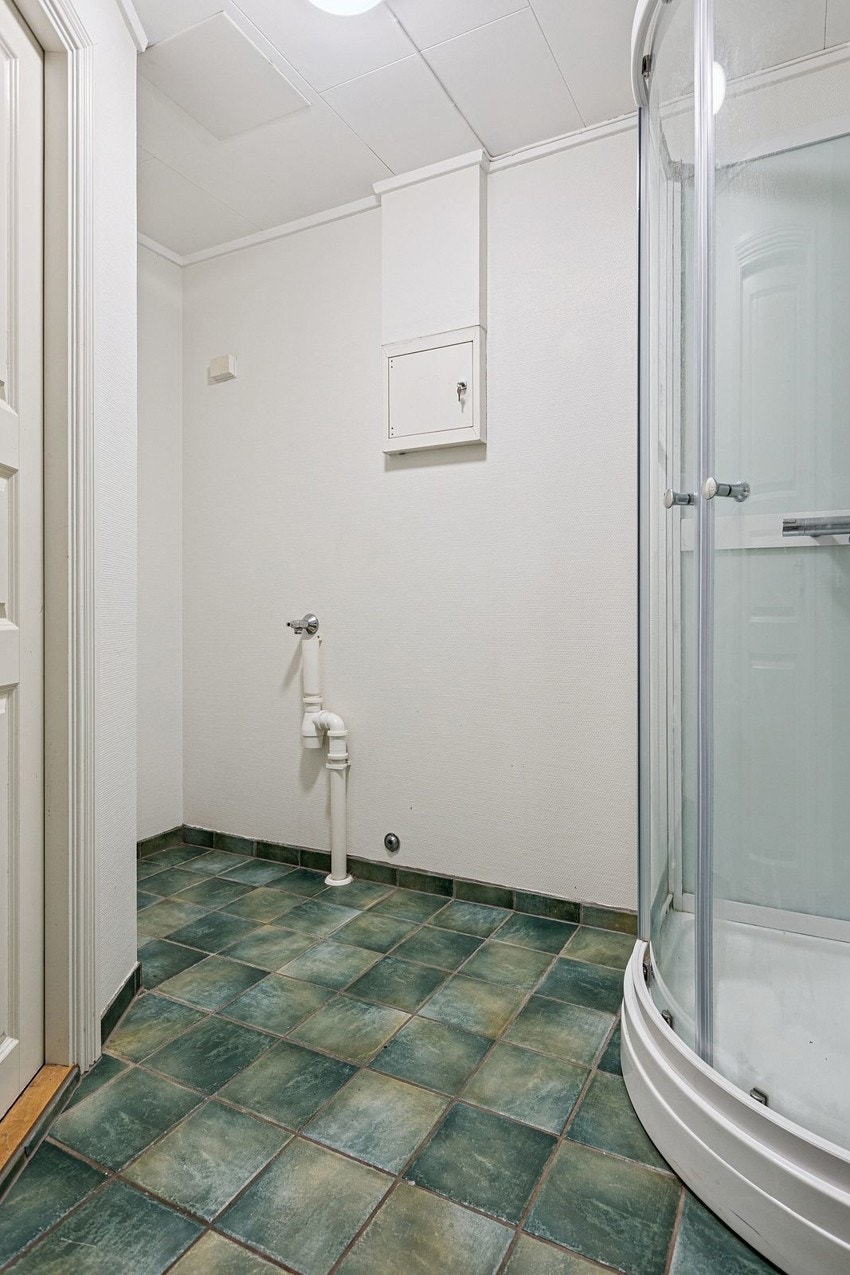 Bad har opplegg for vaskemaskin.