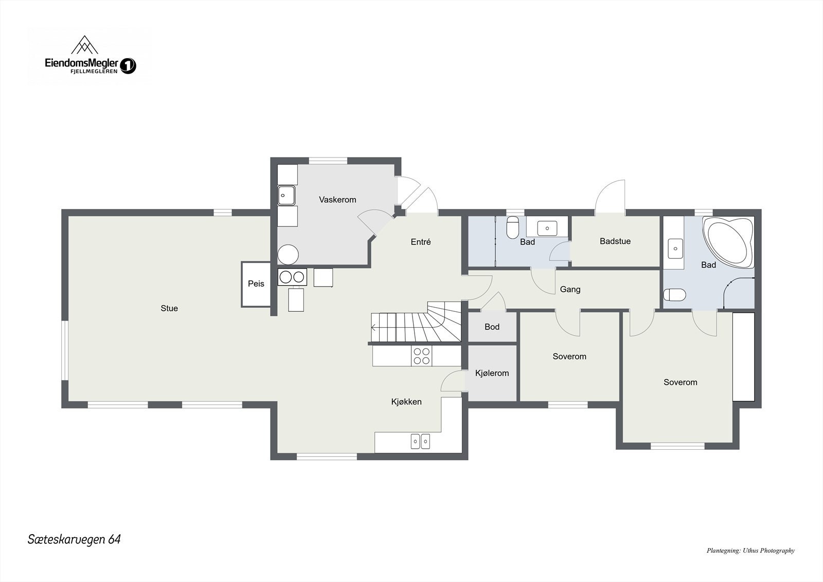 Plantegning 1. etg. Galleribilde
