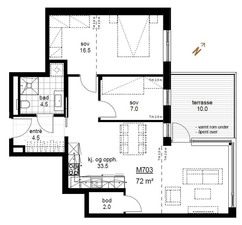 Plantegning leilighet M703 Galleribilde