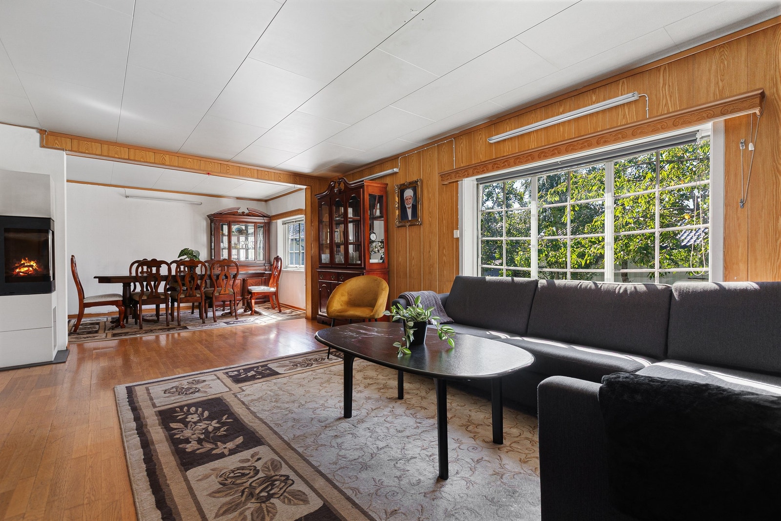 Stue med peis Galleribilde