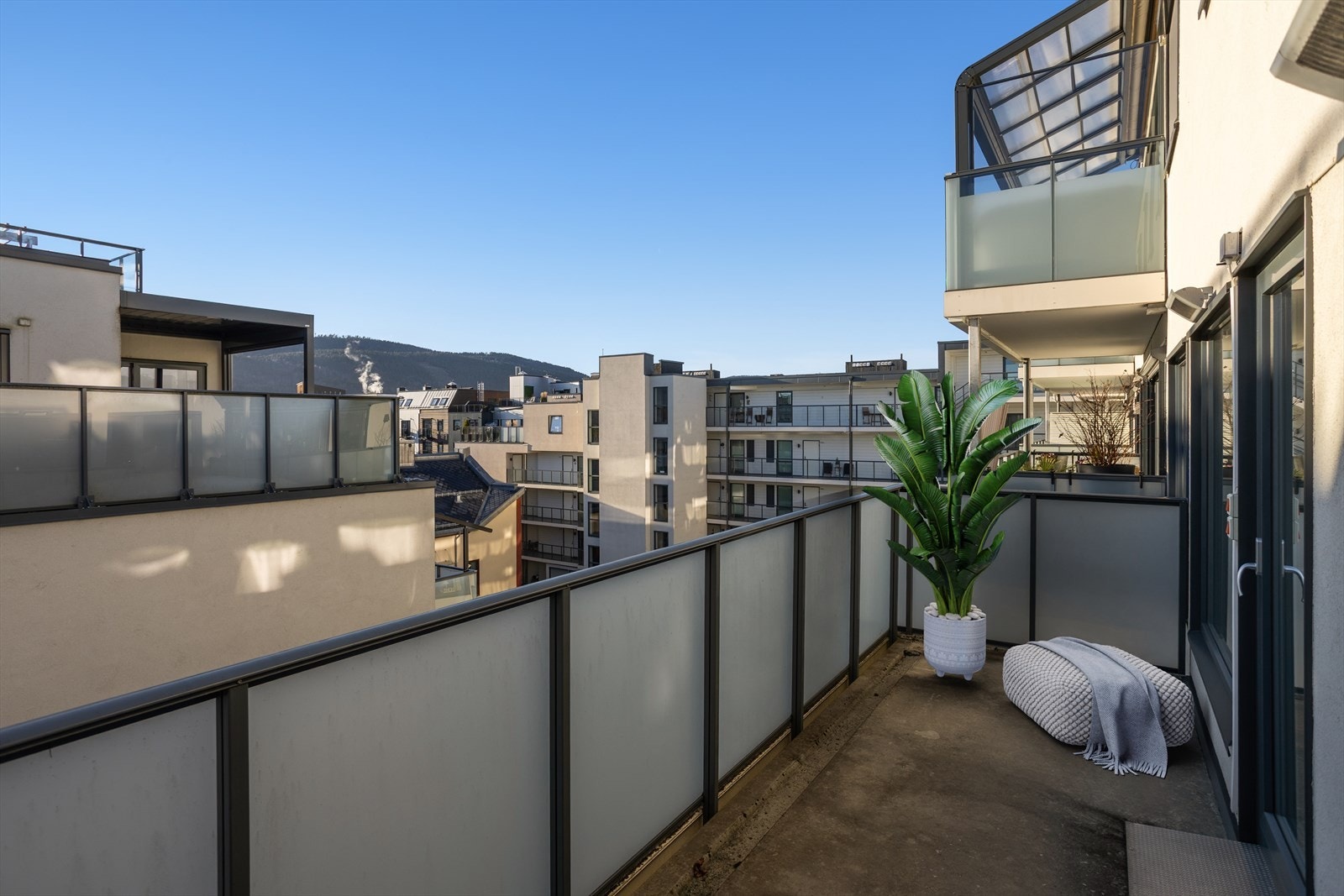 Balkongen er på 10m². Galleribilde