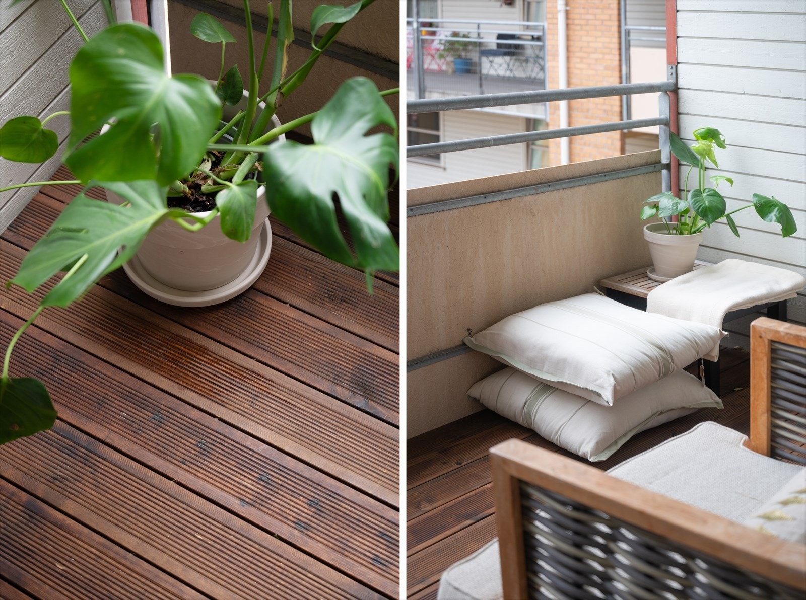 Terrassebordene på balkongen ble lagt i 2024. Galleribilde