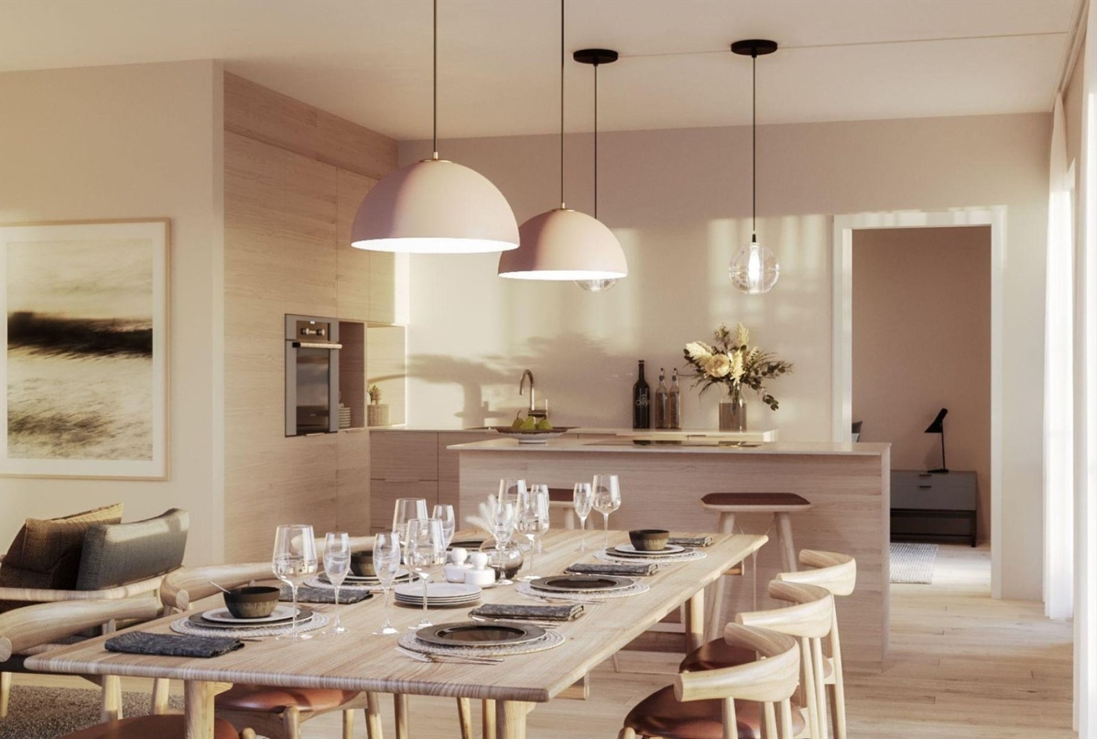 Kjøkkenløsning | Denne illustrasjonen viser samme kjøkkenløsning som er i C-403, men i en annen konseptfarge. Avvik kan forekomme. Galleribilde