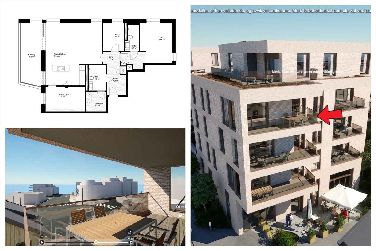 Salg av kontrakt | Lekker 4-roms hjørneleilighet i 4. etasje. Vestvendt balkong på 15 m². Garasjeplass. Lav dokumentavgift. Galleribilde