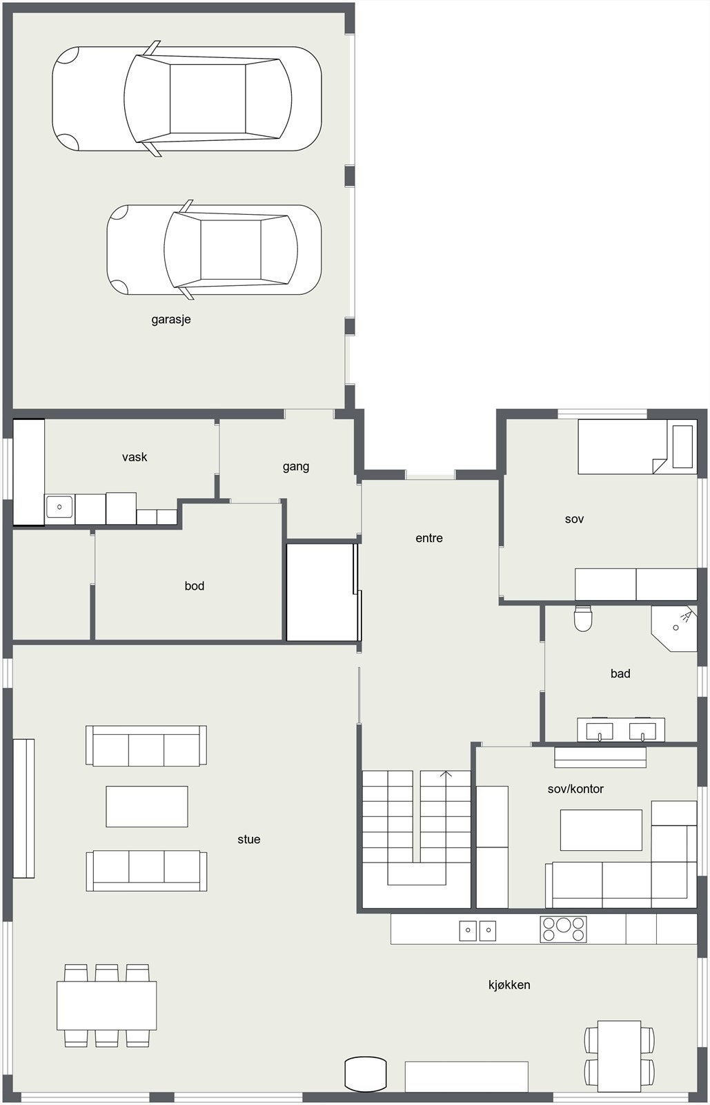 Plantegning første etasje. Galleribilde