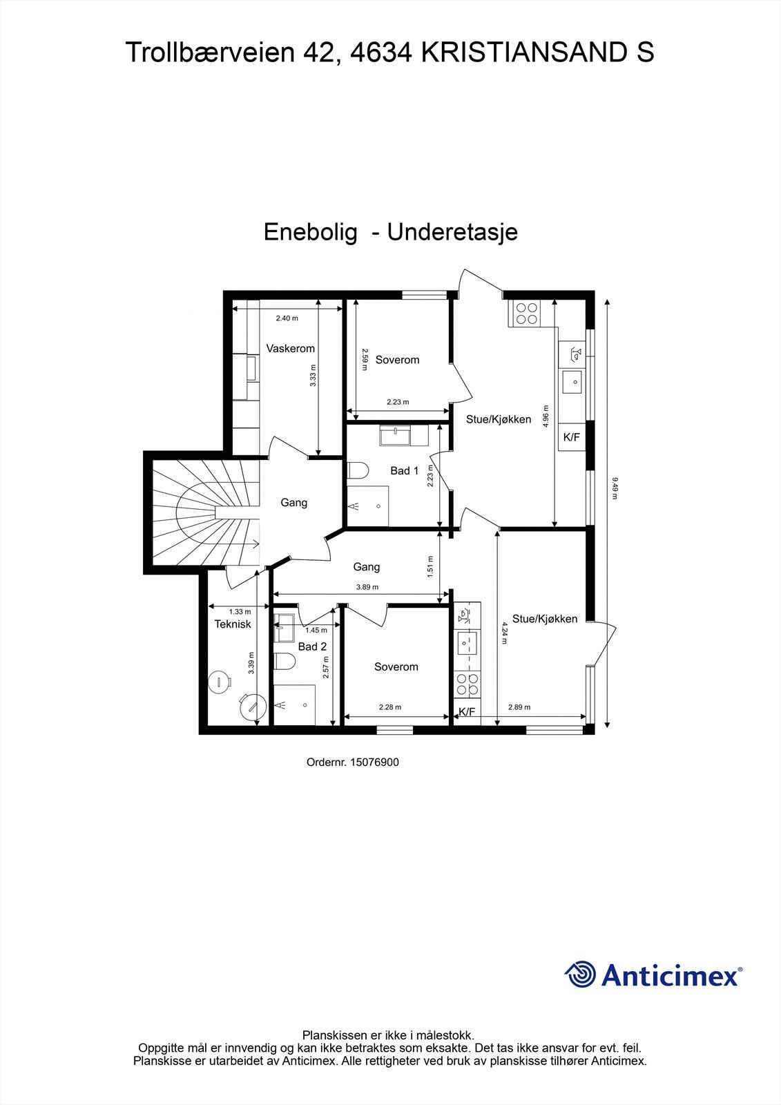 ... men først plantegning til orientering. Galleribilde