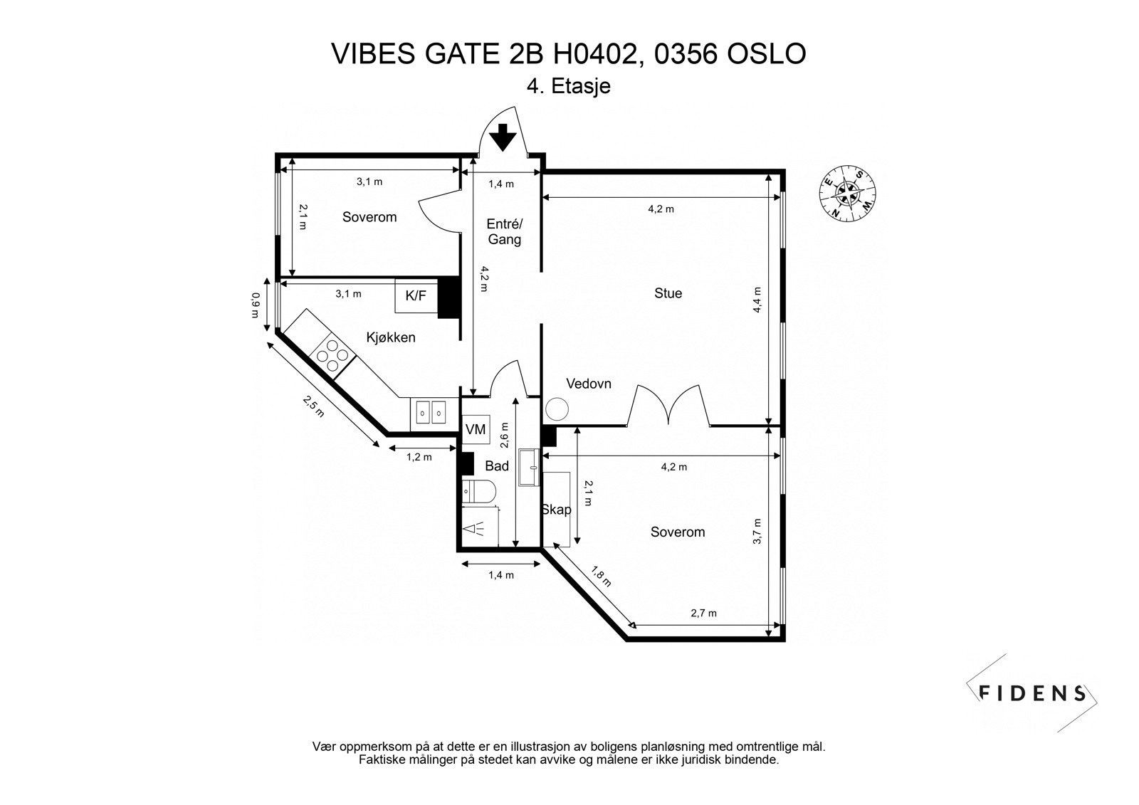 Plantegning 4. etasje. Galleribilde