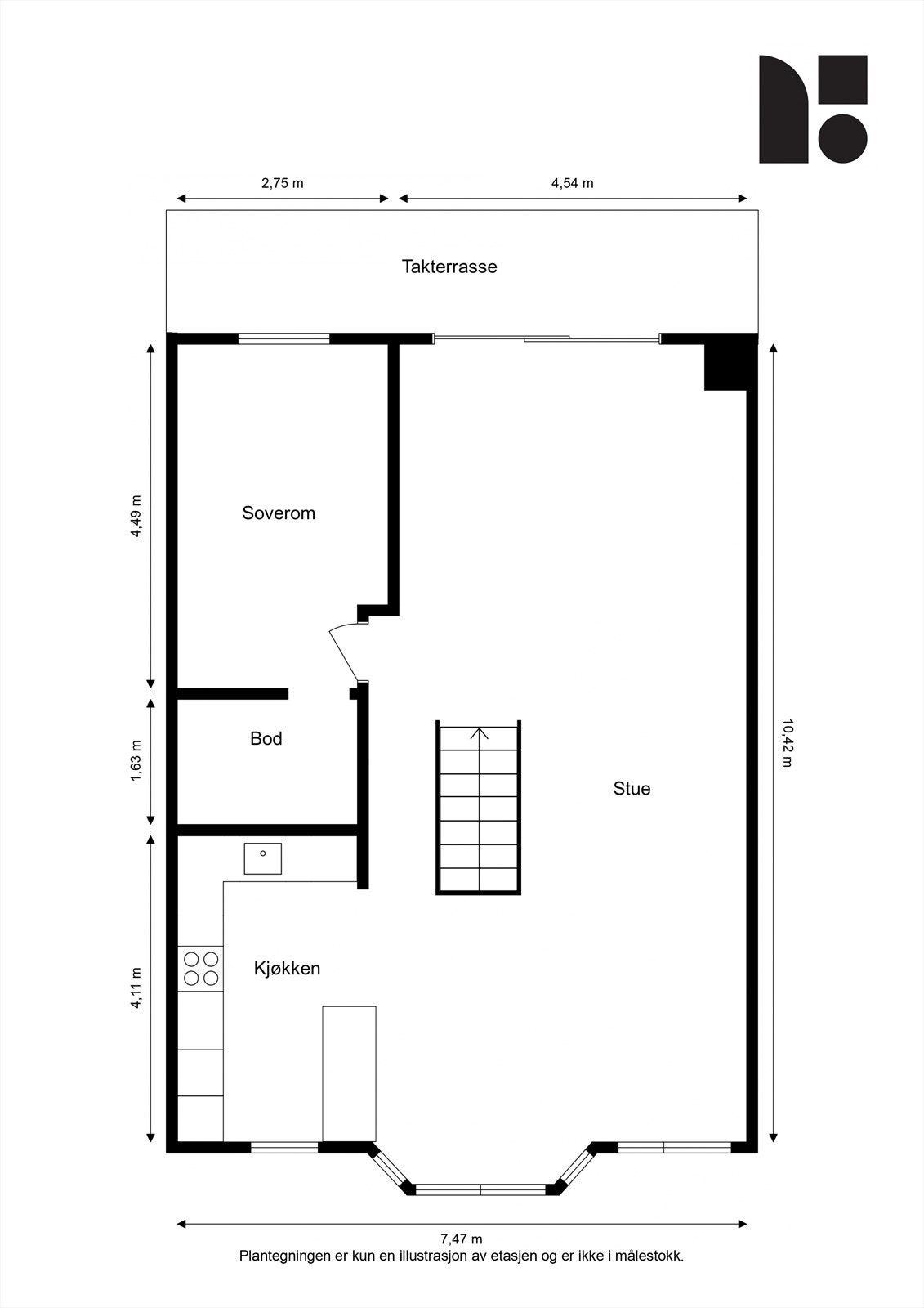 Planskisse 1. etasje Galleribilde