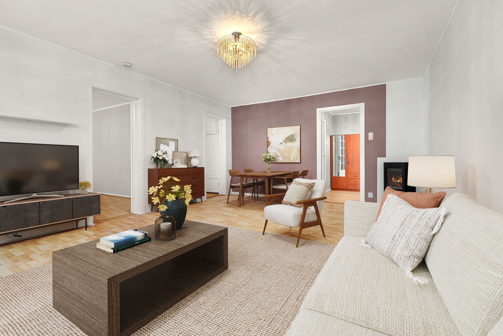 Stue- Bildet er digitalt møblert Galleribilde