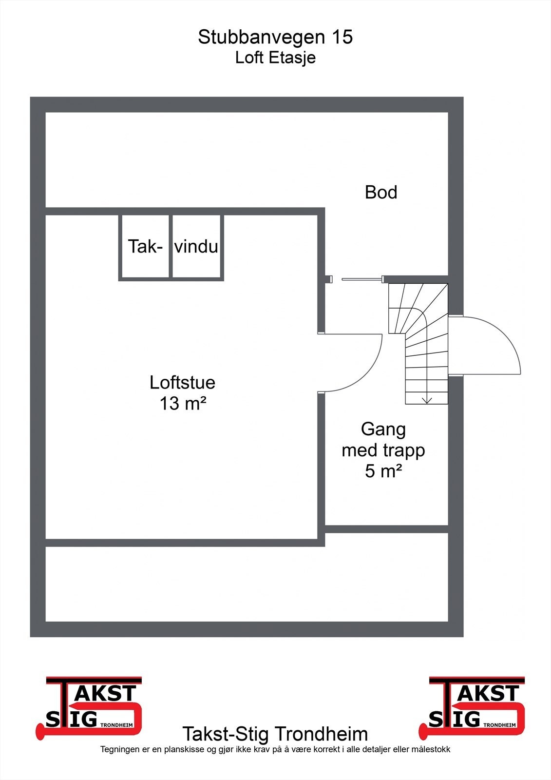 Planskisse - Loftetasje Galleribilde