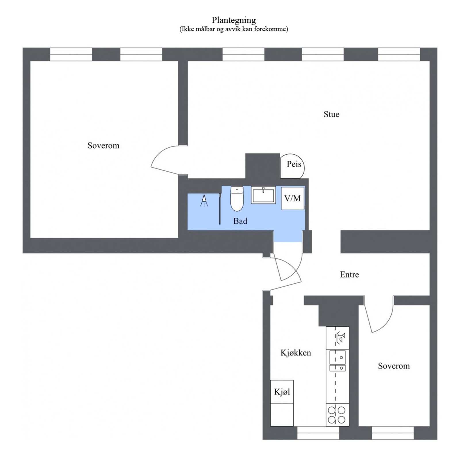 Planskisse - ikke målbar. Avvik kan forekomme. Galleribilde