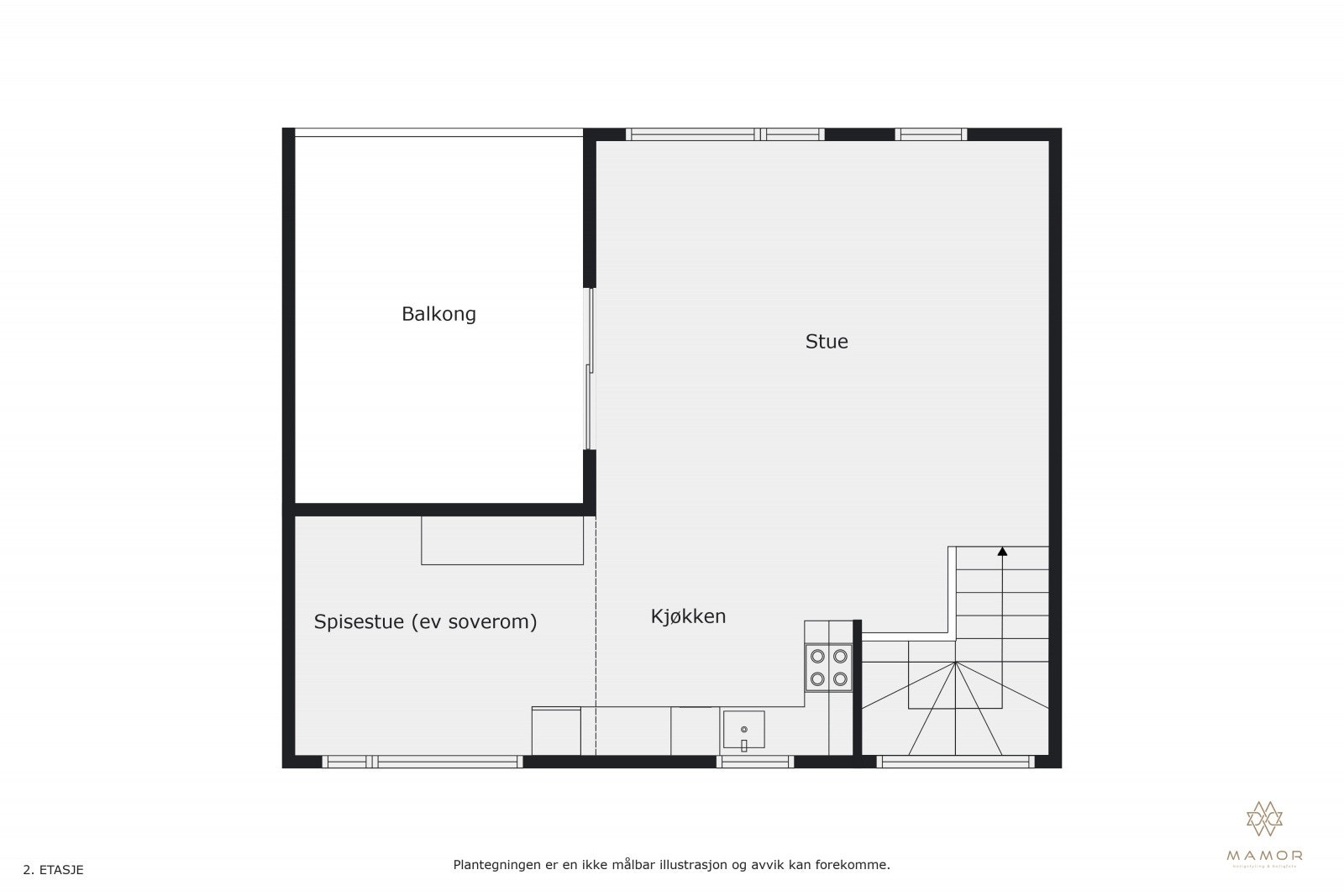 Plantegninger 2.etg. (lett og etablere et tredje soverom i boligen.) Galleribilde