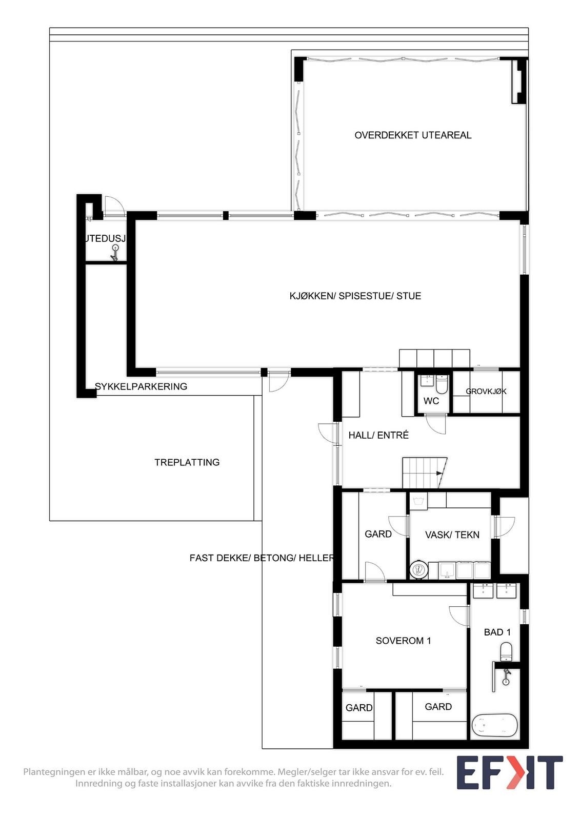 Plantegning 1. etasje Galleribilde