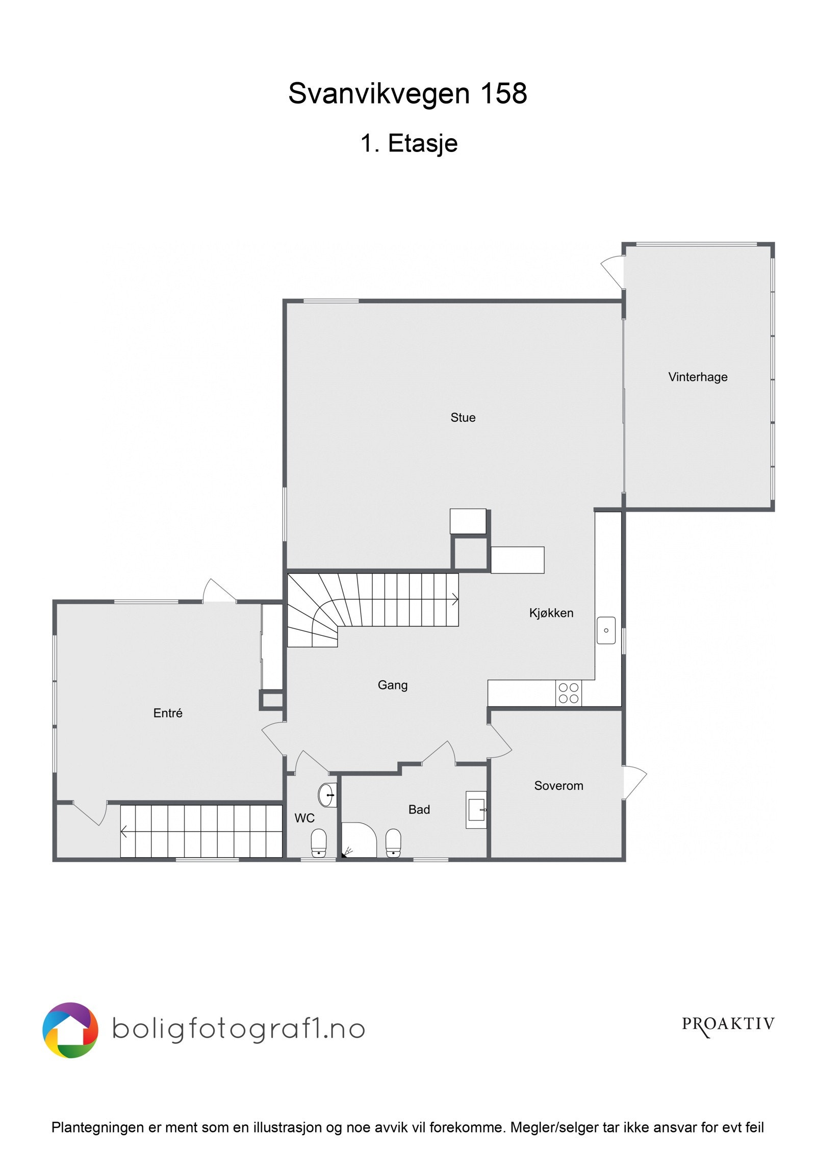 Plantegning 1 etg Galleribilde