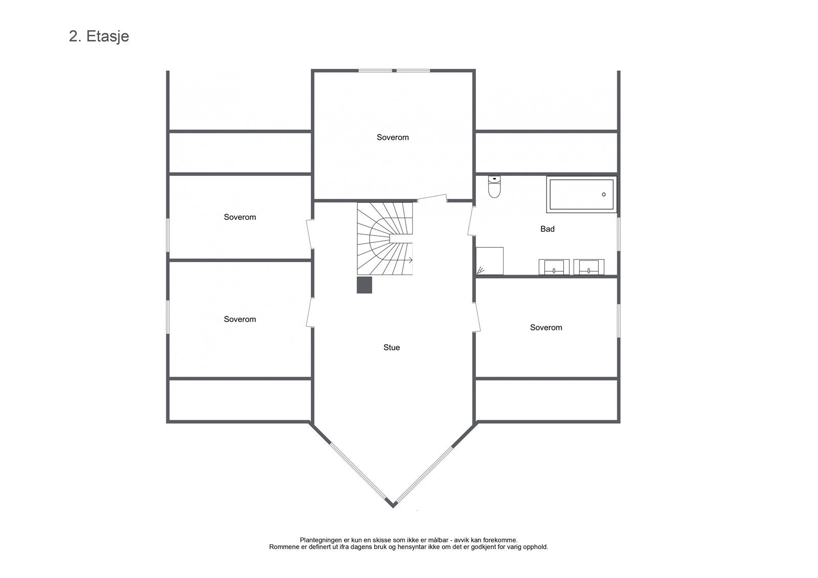 Planløsning 2. etasje Galleribilde