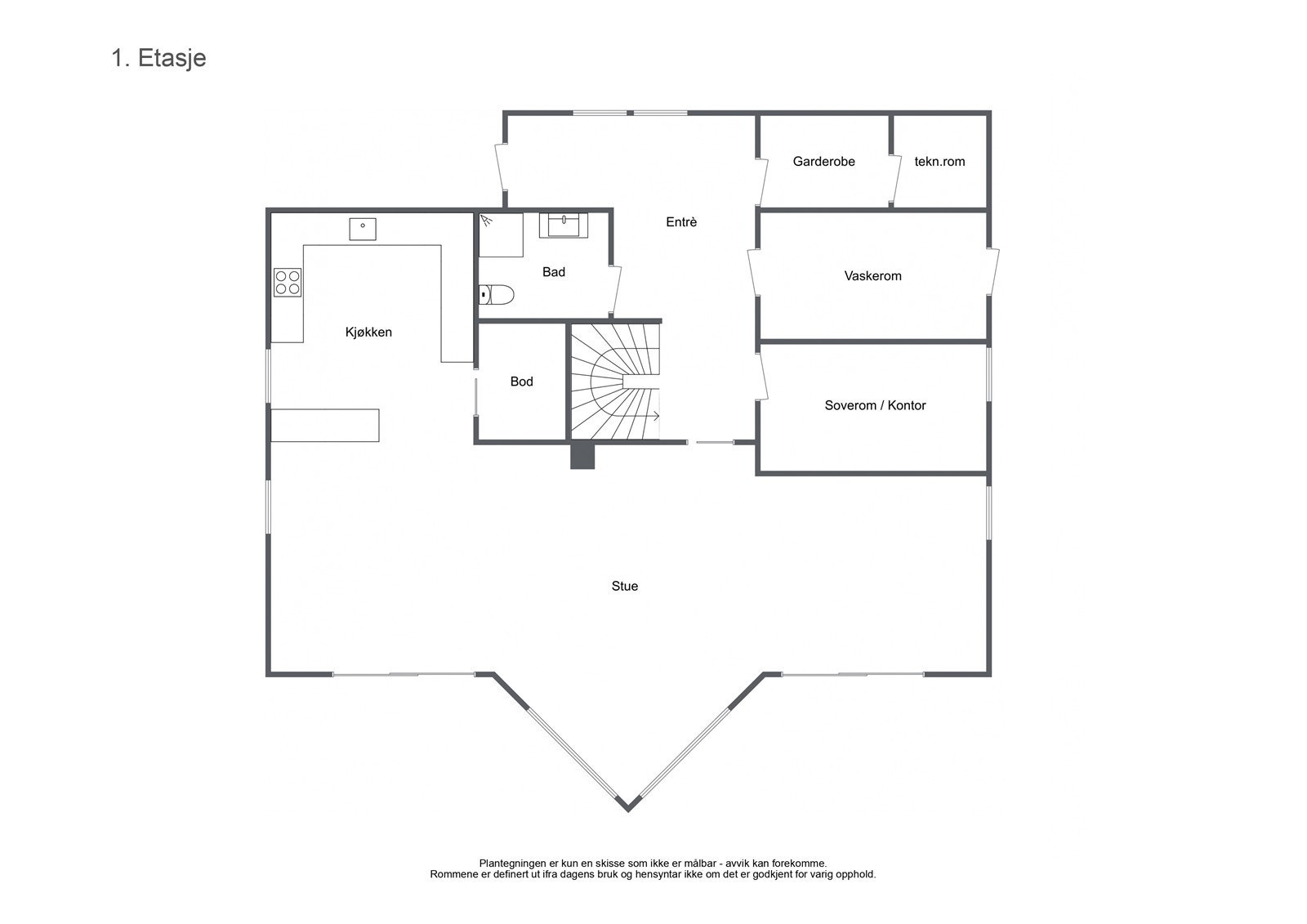 Planløsning 1. etasje Galleribilde