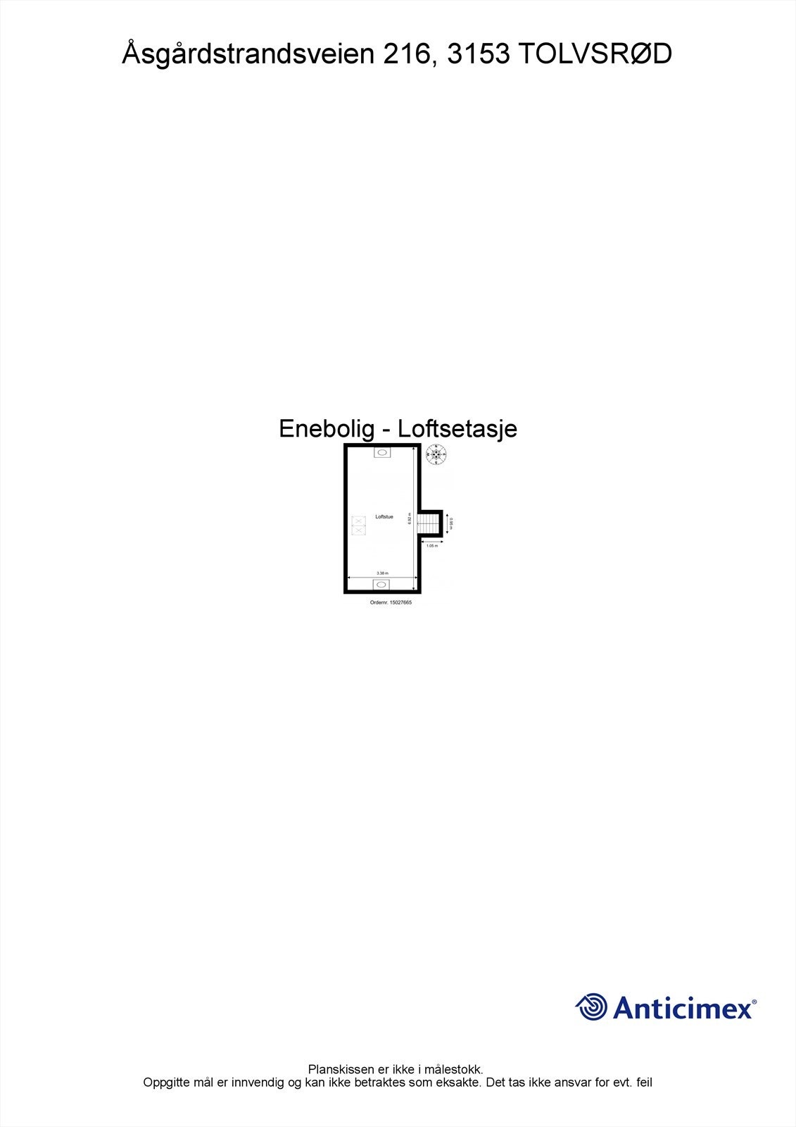 Plantegning Loftsetasje Galleribilde