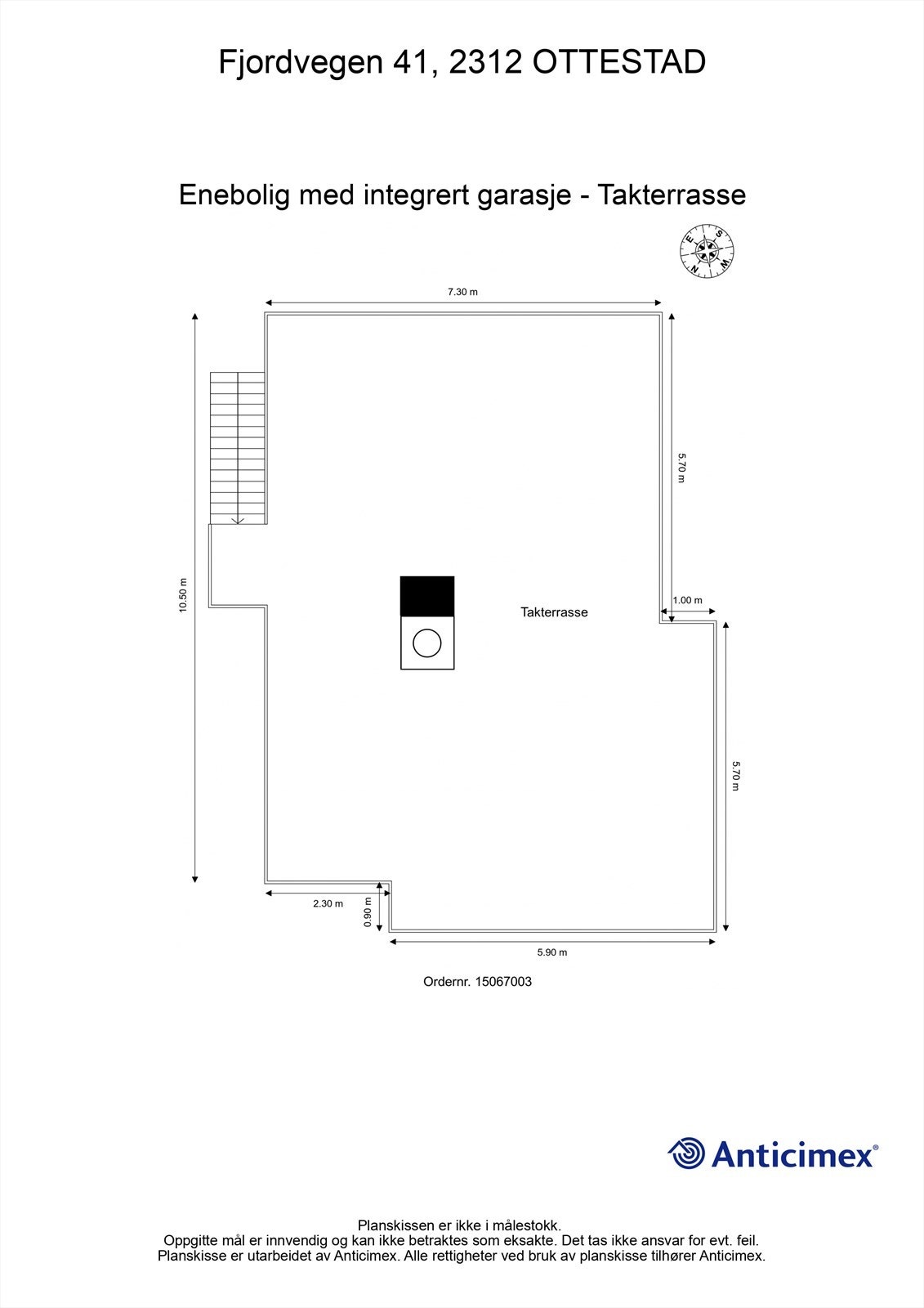 Plantegning takterrasse. Galleribilde
