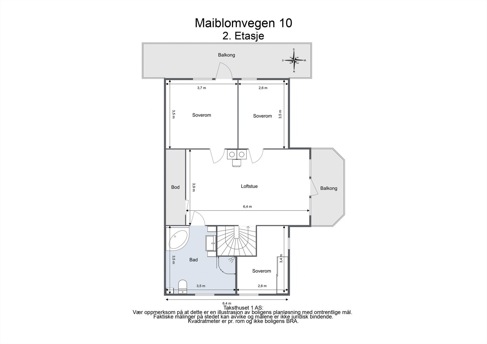 Plantegning 2. etasje Galleribilde