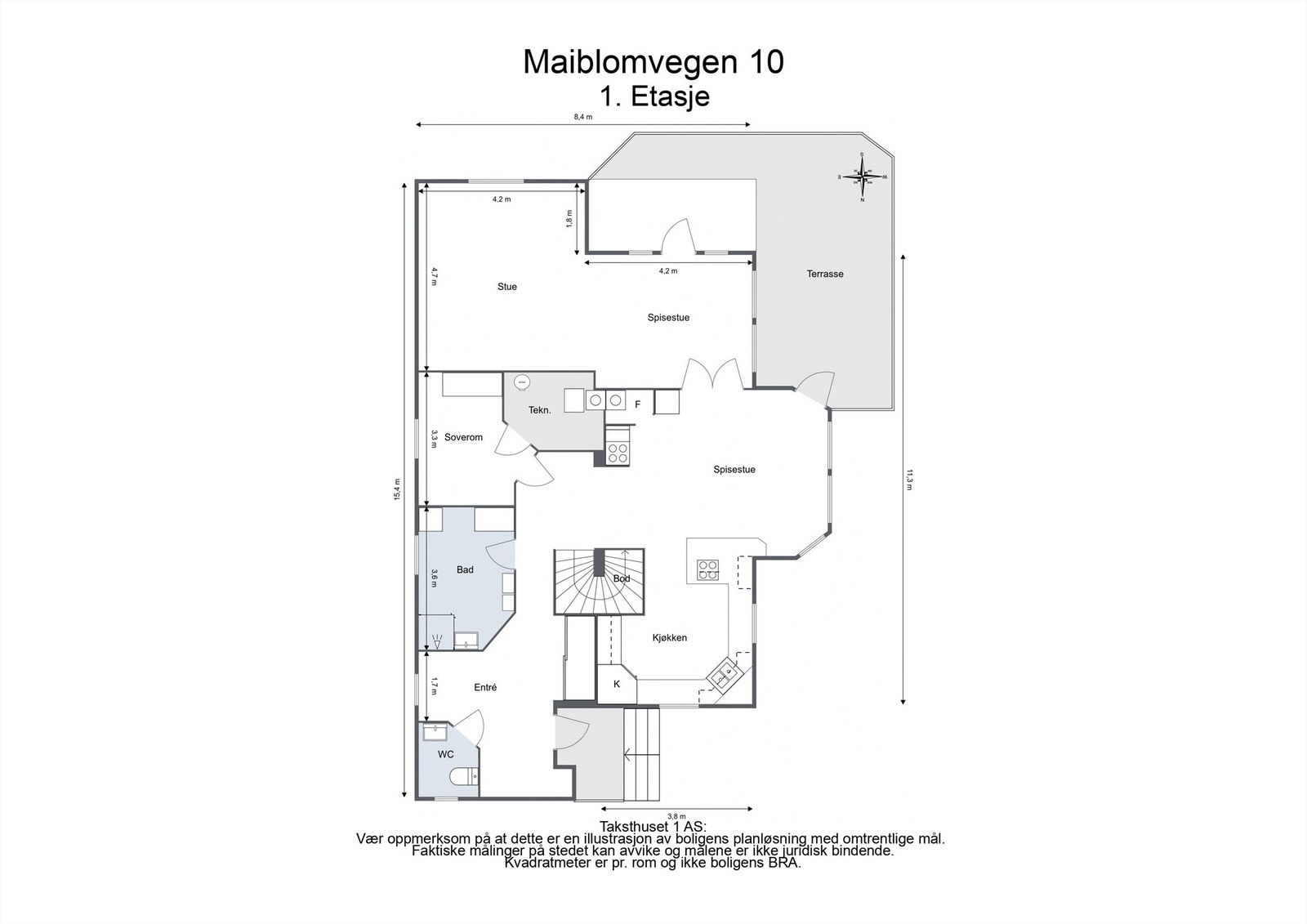 Plantegning 1. etasje Galleribilde