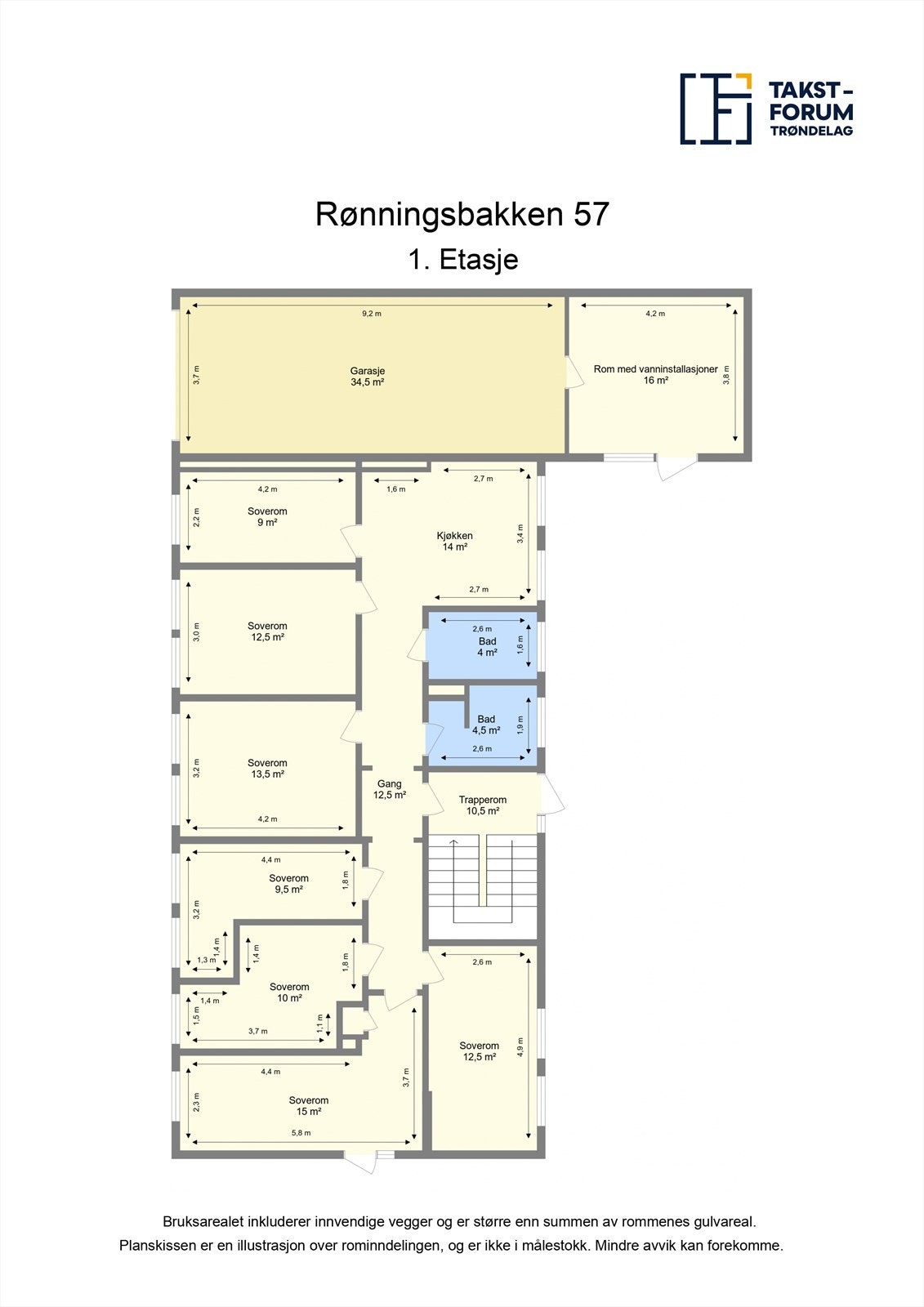 Plantegning 1. etasje Galleribilde