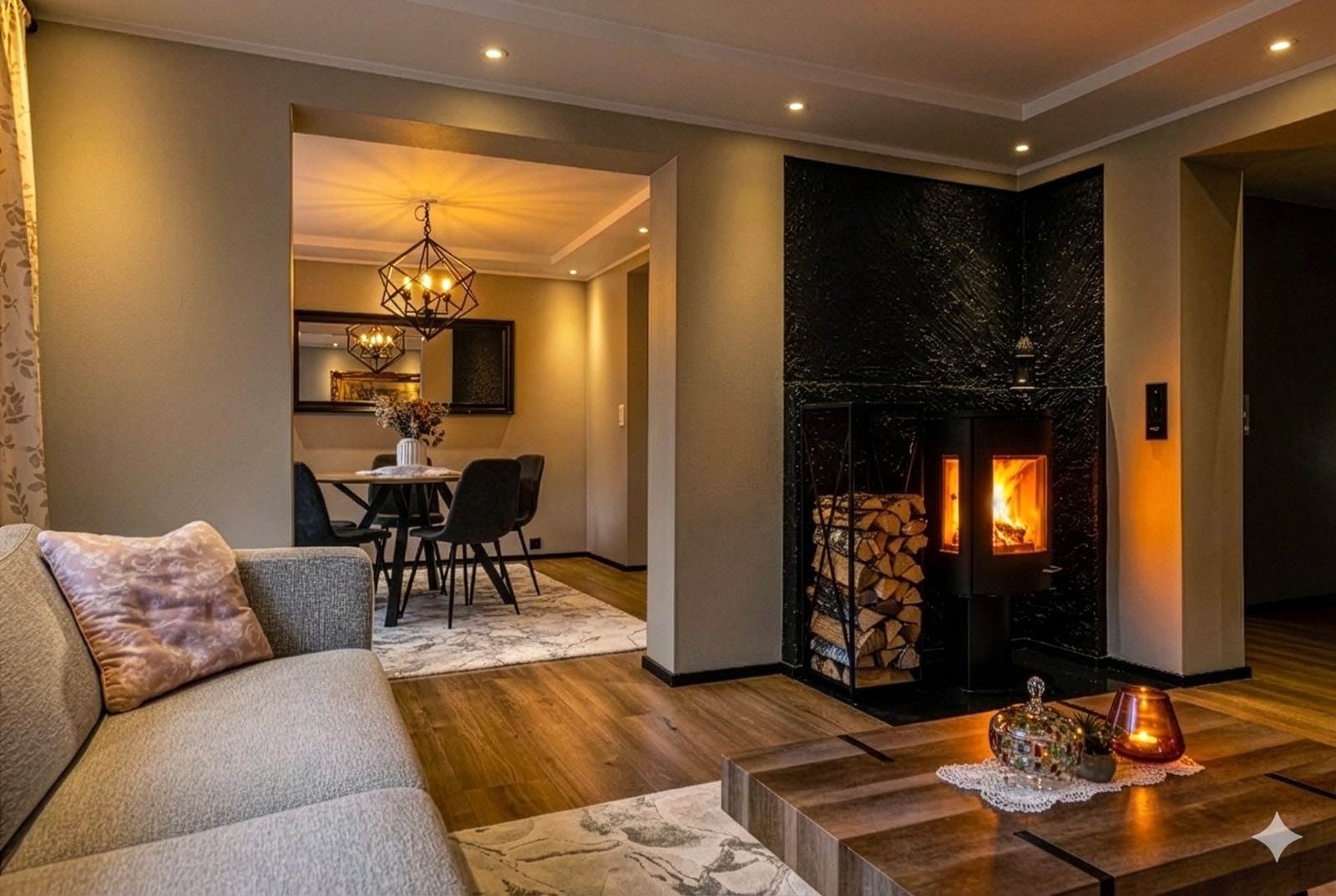 Vedovnen blir et naturlig blikkfang og samlingspunkt på kveldstid. Galleribilde