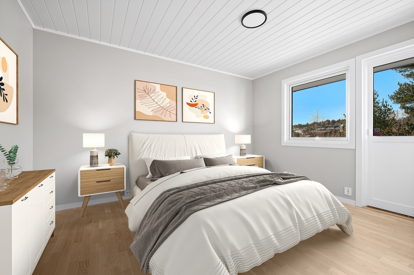 Hovedsoverom i hovedetasjen - bildet er digitalt møblert Galleribilde