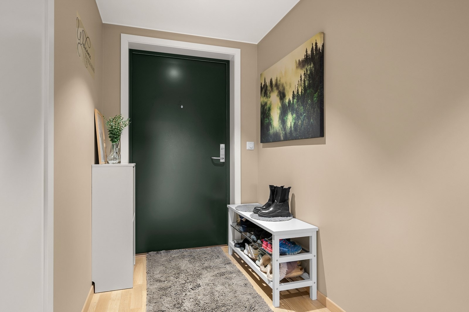 Boligen er malt i tidsriktige farger som gir et god førsteinntrykk. Galleribilde