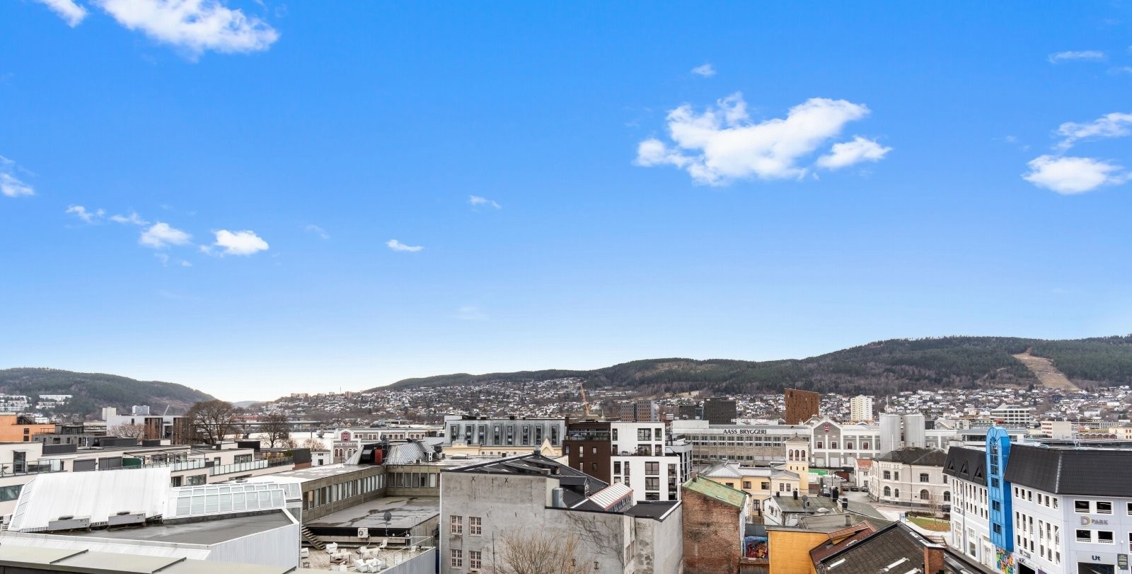 Flott utsikt fra felles takterrasse Galleribilde