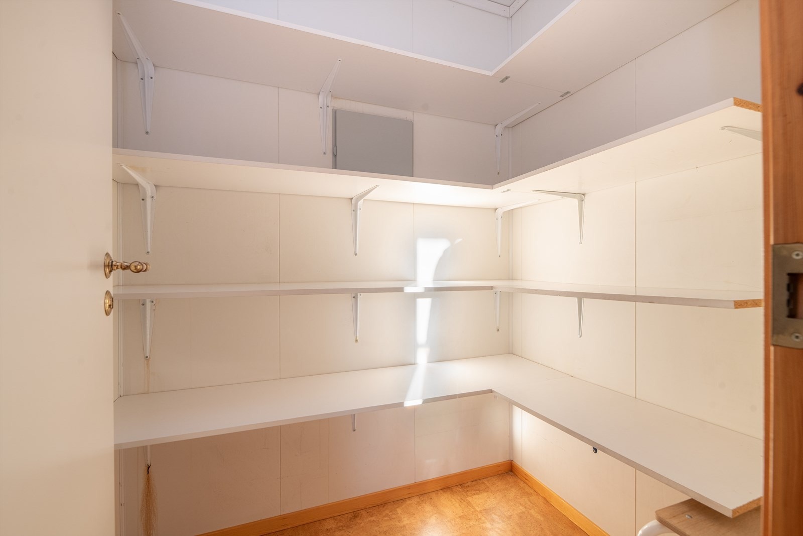 Inntil kjøkkenet er det en romslig bod/matkammer for oppbevaring av tørrvarer og hva man ellers måtte ønske. Galleribilde