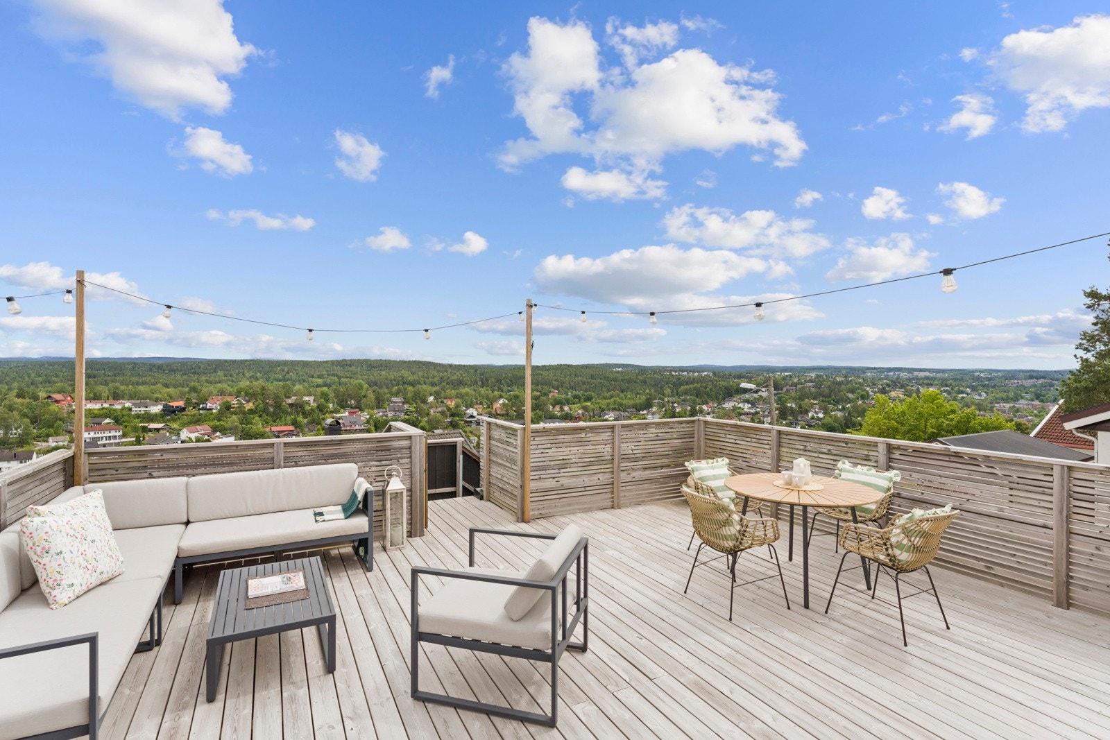 Takterrassen er på ca. 37 kvm. Galleribilde