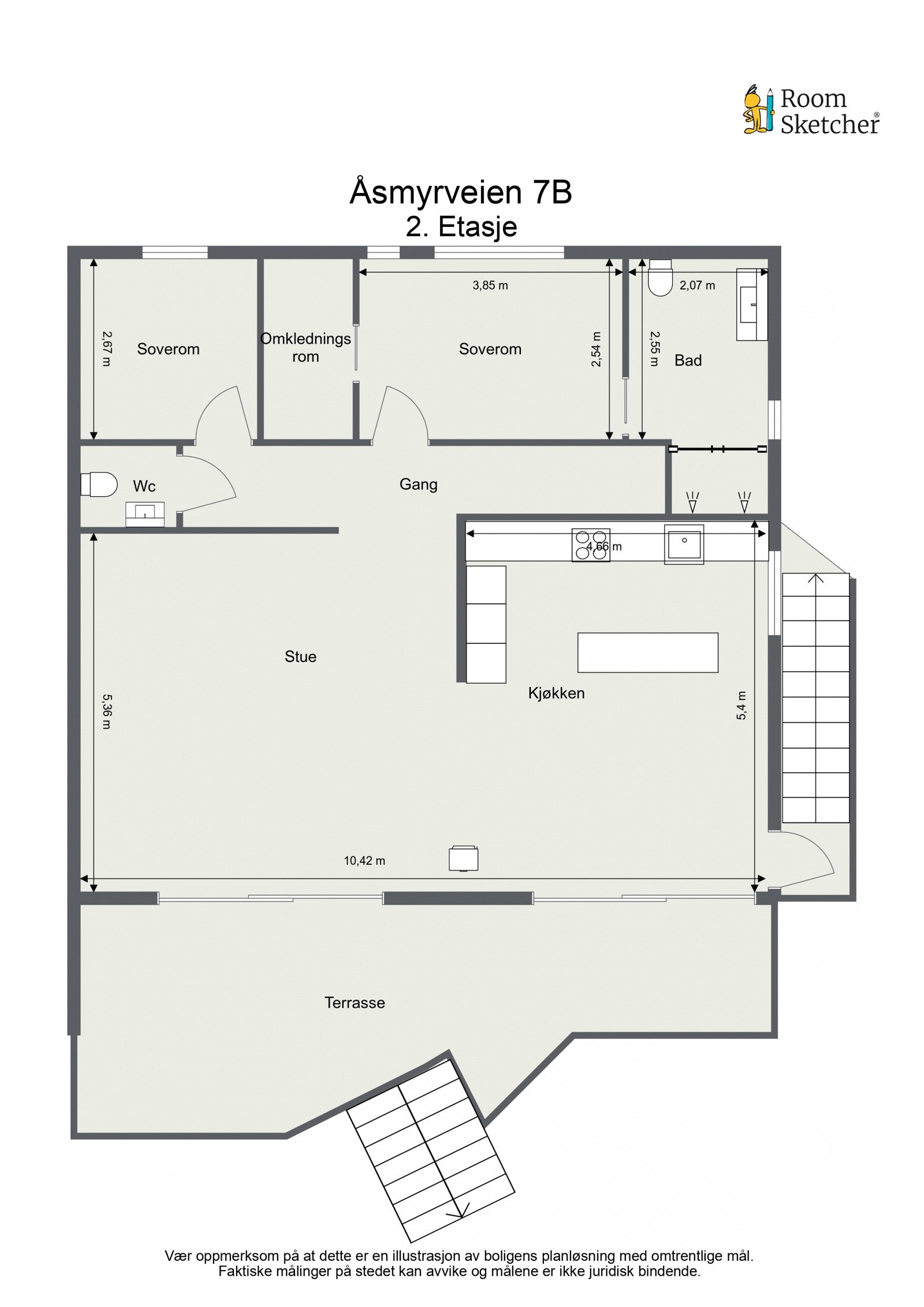 Plantegning andre etasje. Galleribilde