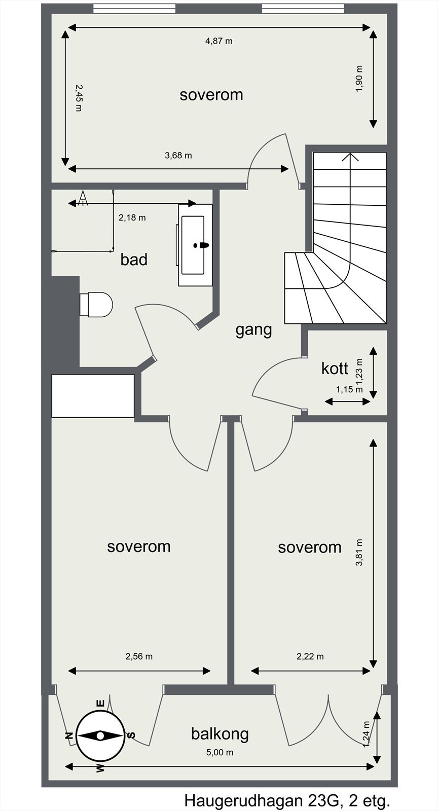 Planløsning 2. etasje Galleribilde