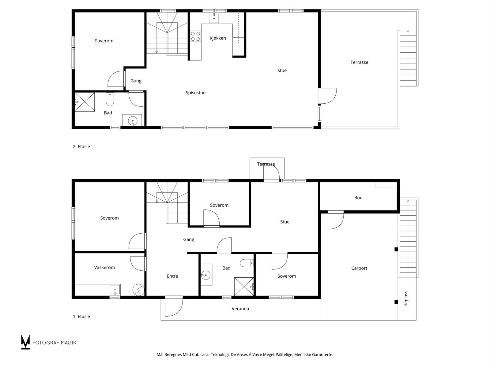 Plantegning 1.etasje og 2.etasje Galleribilde