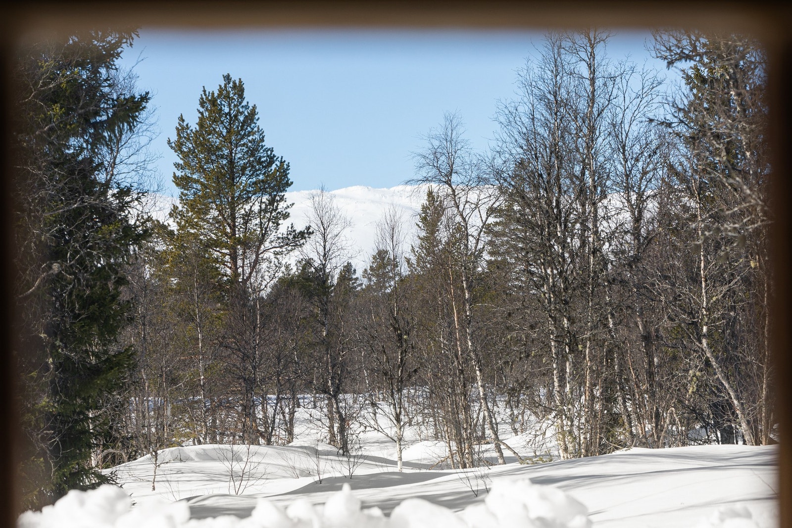 Utsikt til Raulandsfjell fra stuen Galleribilde