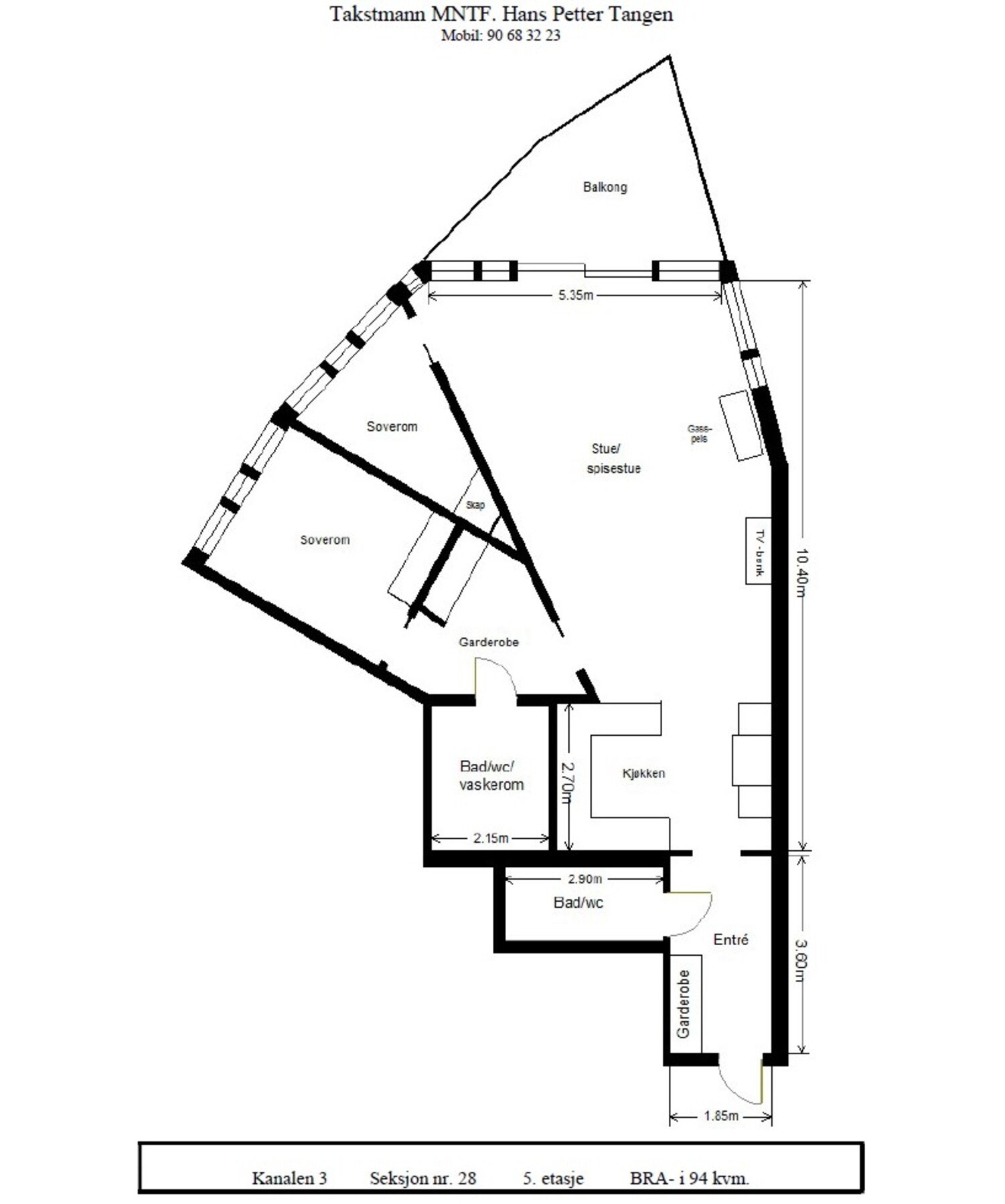 Planskisse over leiligheten. Galleribilde