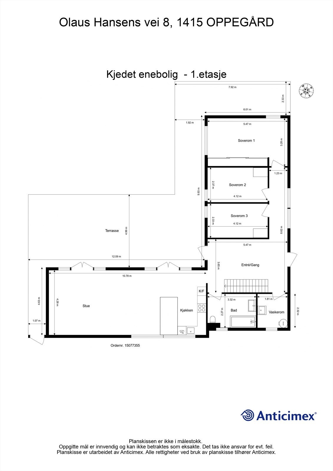 Plantegning for 1. etasje. Galleribilde