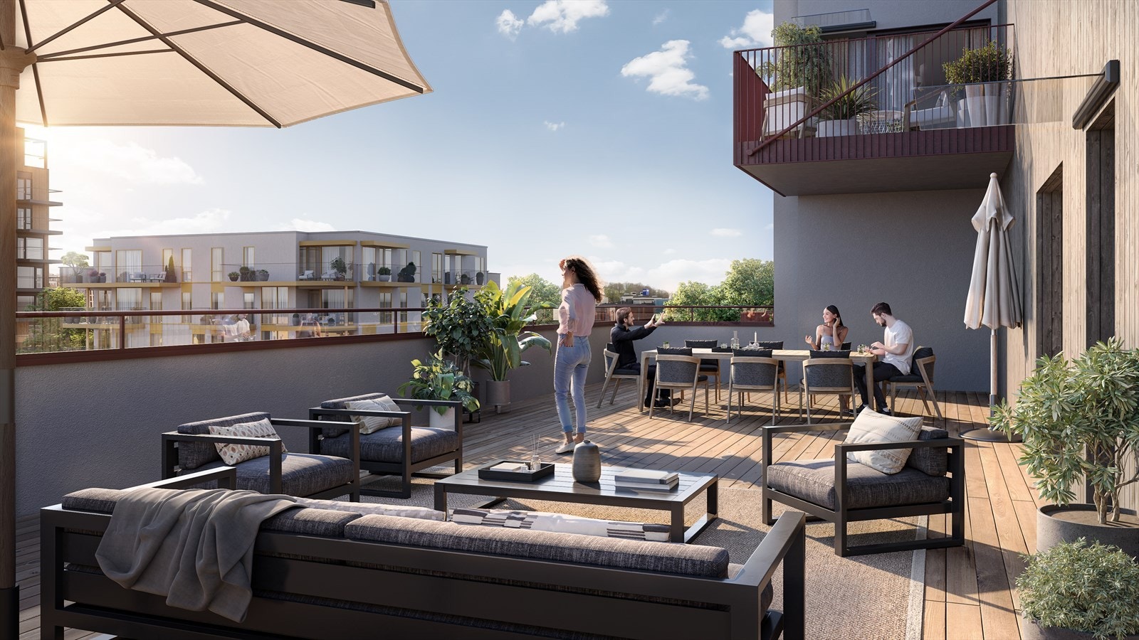 Velkommen til Smelteverket 3 og leilighet SV3-0607 - Takterrasse på hele 98 kvm, klargjort for montering av markiser Galleribilde