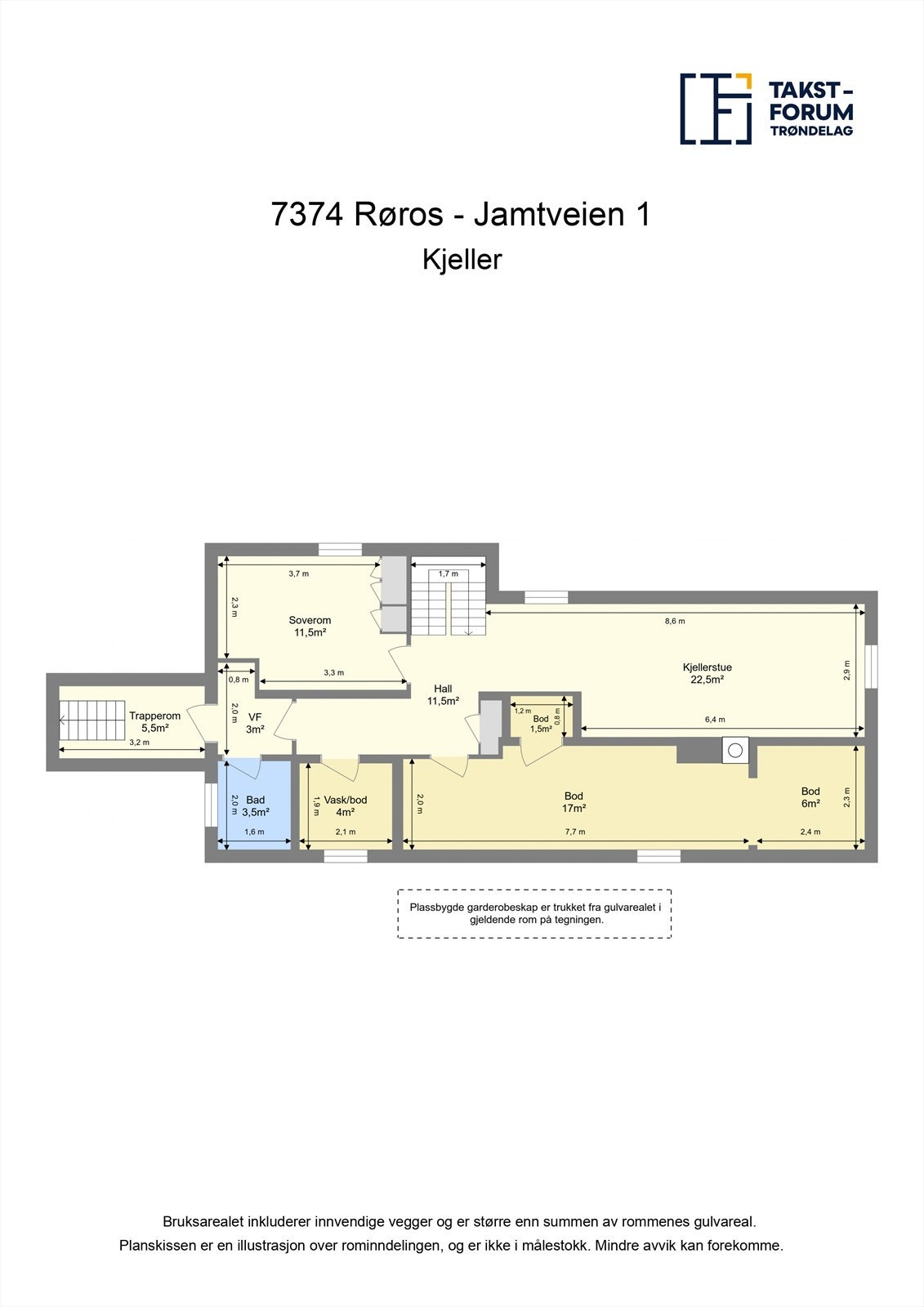 Plantegning kjeller. Galleribilde