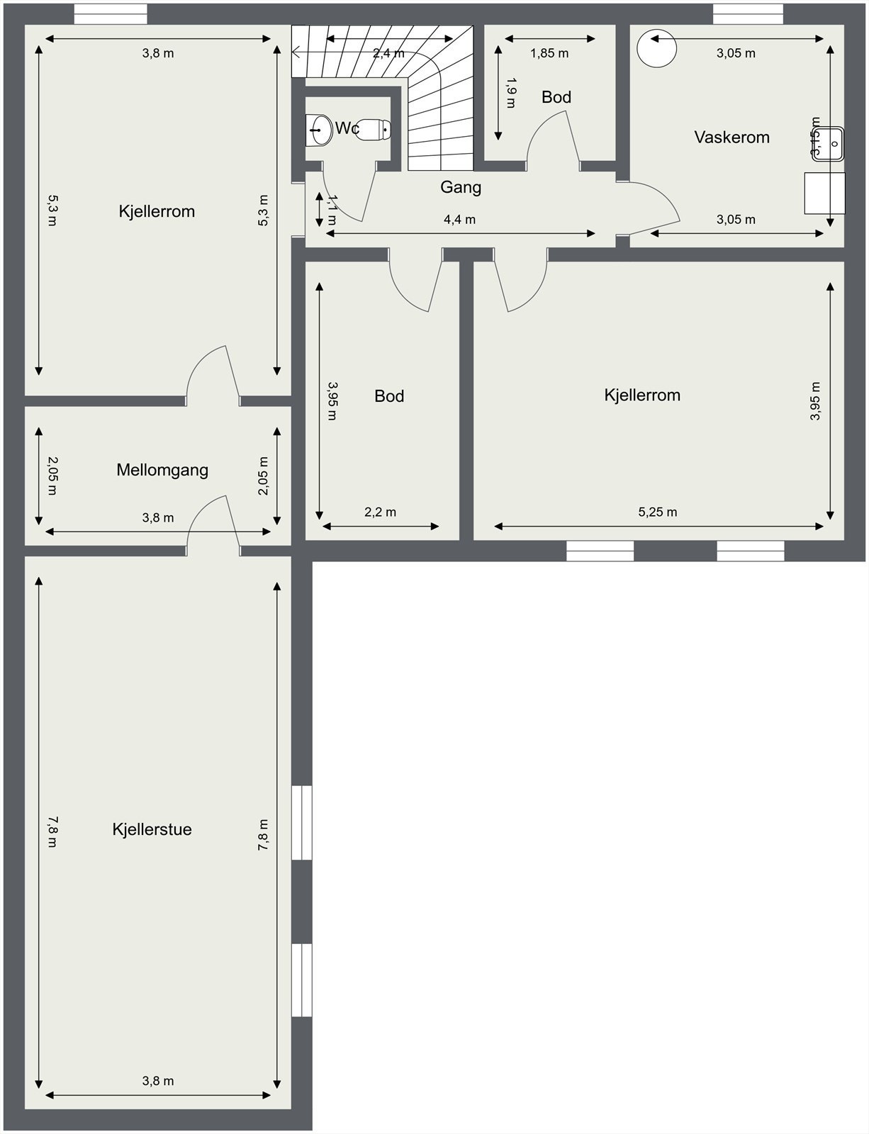 Plantegning kjeller Galleribilde