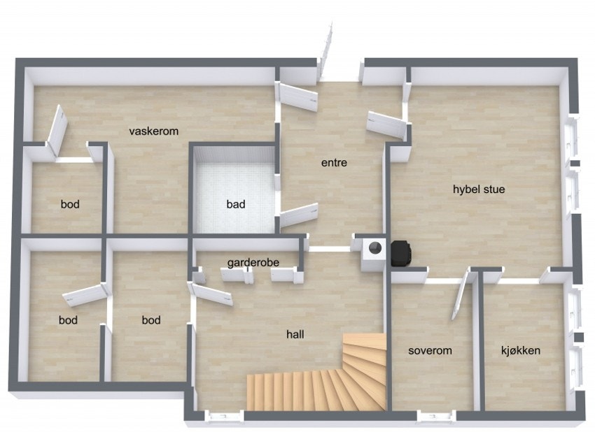 Plantegning sokkeletasje Galleribilde