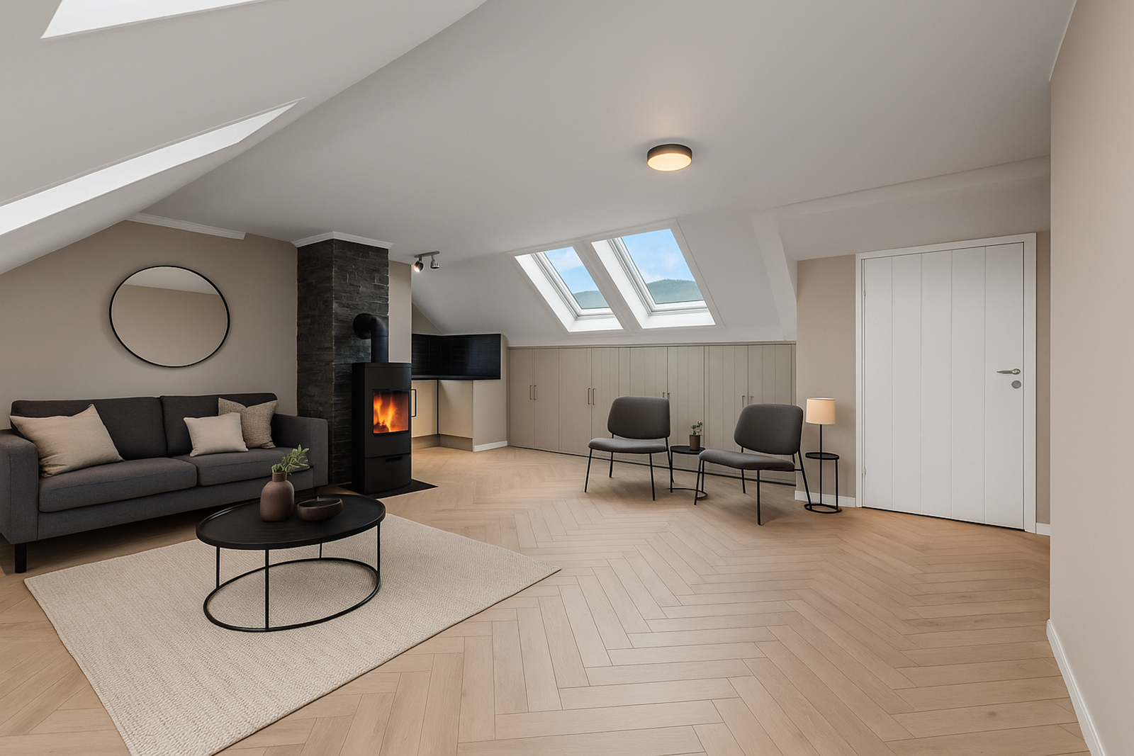 PrivatMegleren v/ Vetle Haug Kristensen har gleden av å presentere denne moderne og nyoppussede loftsleiligheten med 3 soverom og sentral beliggenhet. (Bildet er digitalt stylet) Galleribilde