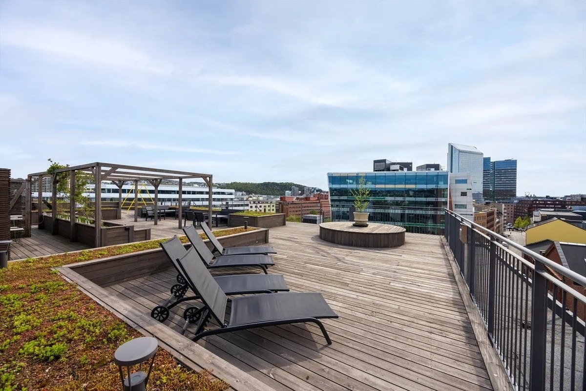 Felles takterrasse med panoramautsikt og sol hele dagen Galleribilde