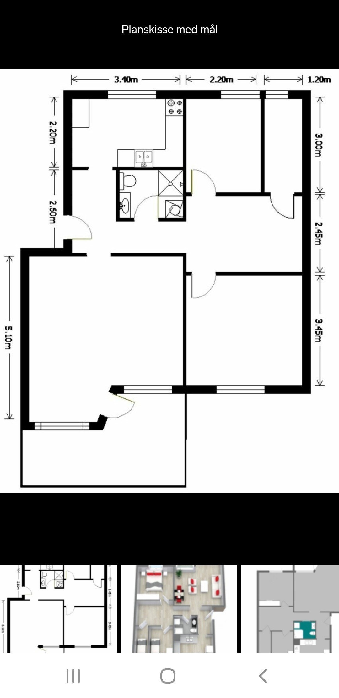 Fin planløsning.
Leiligheten er lys og føles romslig. Galleribilde