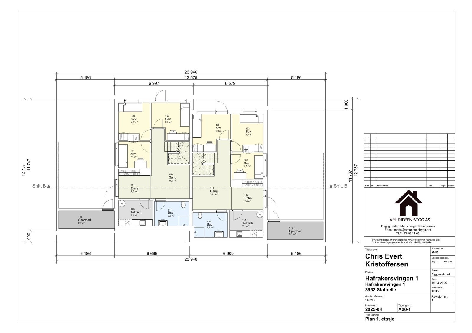 Plantegning 1. etasje Galleribilde