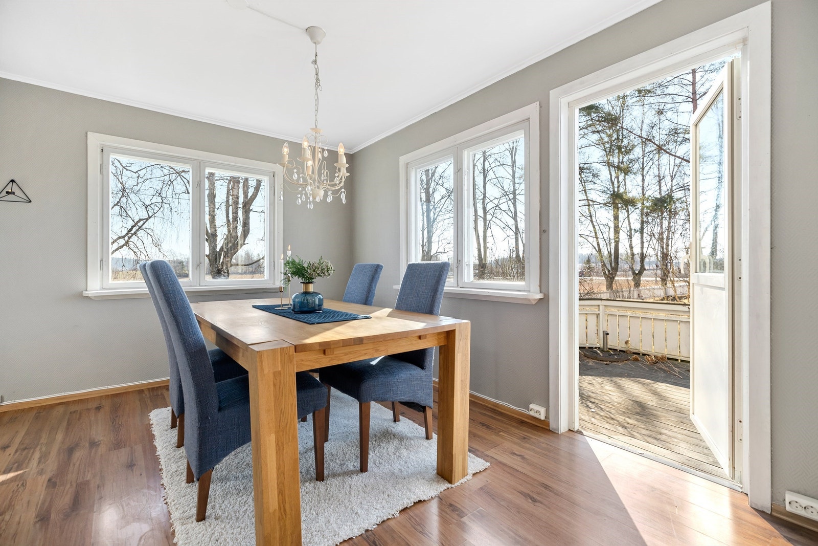 Fra spisestuen er det utgang til solrik terrasse Galleribilde