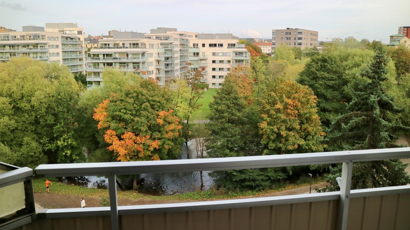 Selgers bilde fra balkongen om sommeren. Galleribilde