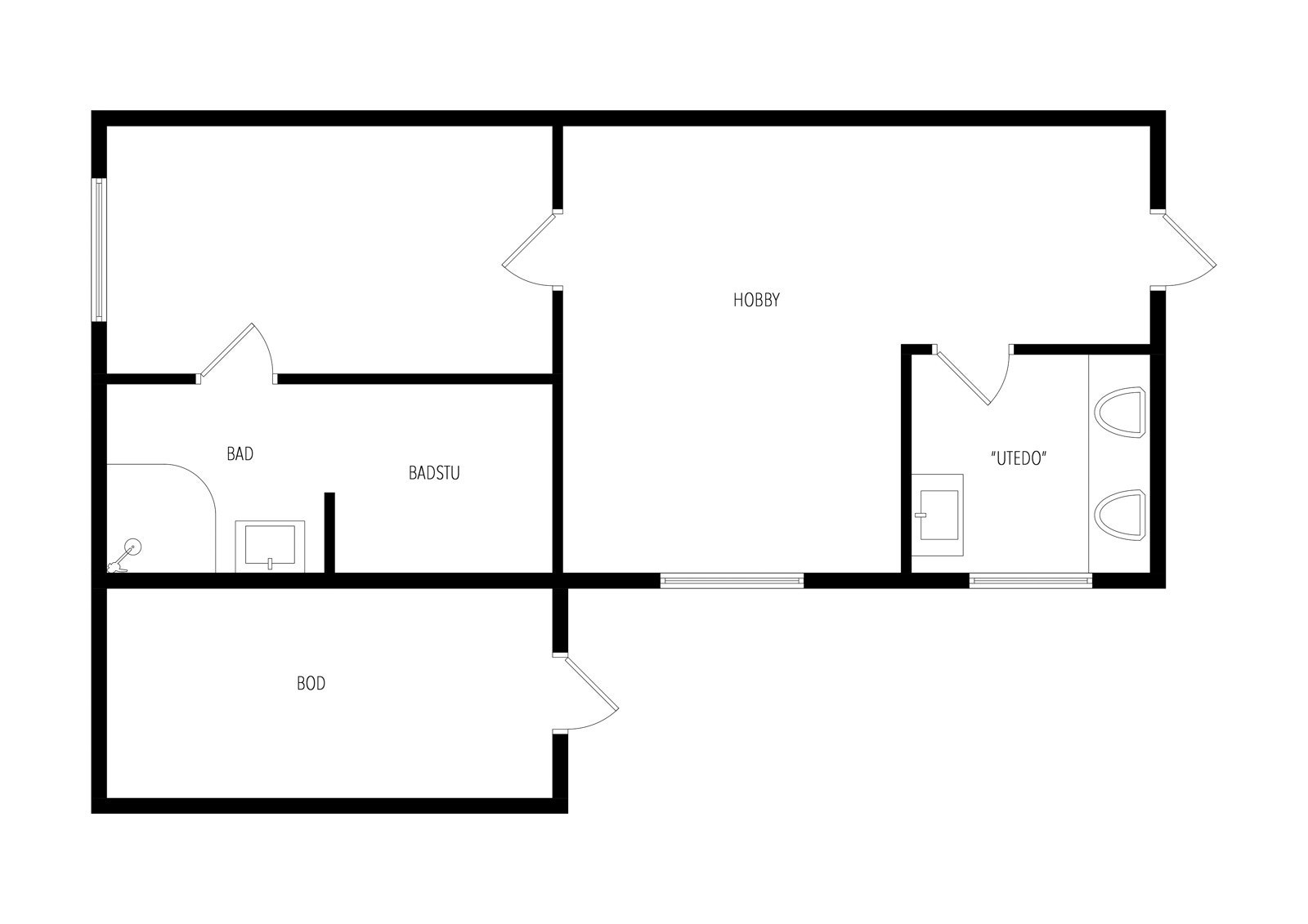 Plantegning anneks. Galleribilde